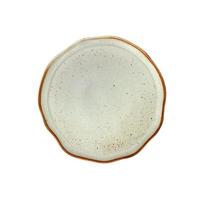 Top view of an empty ceramic plate isolated on a white background photo