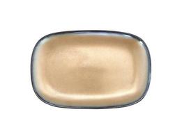 Top view of an empty ceramic plate isolated on a white background photo