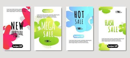 móvil fluido abstracto dinámico para banners de venta. diseño de plantilla de banner de venta, conjunto de oferta especial de mega venta, diseño de volante, tarjeta de regalo, póster en la pared, libro de portada, banner, redes sociales vector