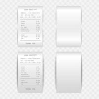 Paper bill cash receipt isolated, vector illustration