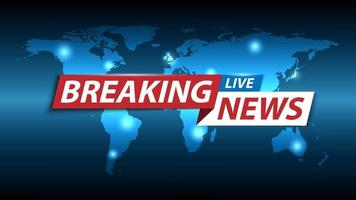 Breaking news background, TV channel news screensaver, vector illustration