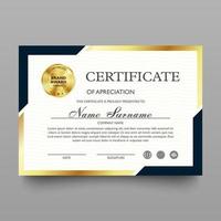 Certificate of appreciation template with luxury and modern pattern, diploma, vector illustration