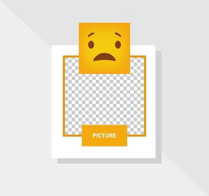 Frame Love Emoticon Reaction Greeting Card Vector