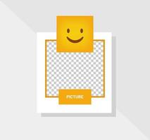 vector de tarjeta de felicitación de sonrisa feliz de reacción de emoticon