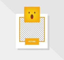 Emoticon Reaction Wow Greeting Card Vector