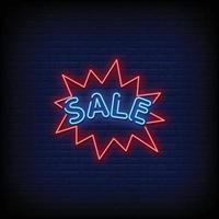 Sale Neon Signs Style Text Vector