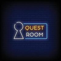 Quest Room Logo Neon Signs Style Text Vector