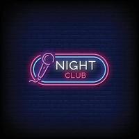 Night Club Design Neon Signs Style Text Vector