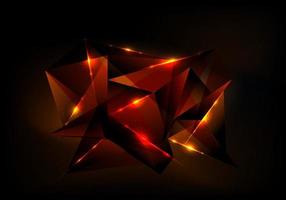 Abstract futuristic technology concept with red polygonal pattern and glow lighting on dark background vector