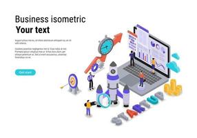 concepto de inicio con carácter para la página de destino del sitio web y la plantilla móvil vector