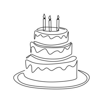Continuous Line Drawing Of Birthday Cake With Candle A Cake With Cream And Candles Birthday Party Celebration Concept Happy Moment On White Background Vector Illustration Minimalism Vector Art At Vecteezy Continuous Line Drawing Of Birthday Cake With Candle A Cake With Cream And Candles Birthday Party Celebration Concept Happy Moment On White Background Vector Illustration Minimalism Vector Art At Vecteezy