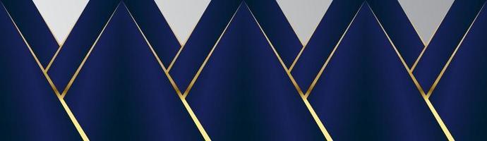 Abstract polygonal pattern luxury dark blue with gold vector