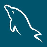 Dolphin Outline Design on Blue Background vector