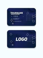 Modern Geometric Business Card Template In Dark Blue color vector
