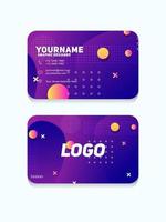 Modern Geometric Business Card Template With purple color vector