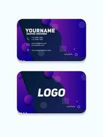 Modern Geometric Business Card Template With purple color vector