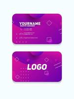 Modern Geometric Business Card Template With purple color vector