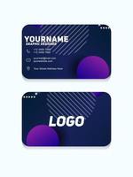 Modern Geometric Business Card Template With purple color vector