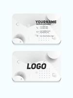 Modern Geometric Business Card Template With White and gray color vector