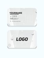 Modern Geometric Business Card Template With White and gray color vector