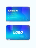 Modern Geometric Business Card Template With light blue color vector