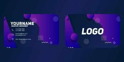 Modern Geometric Business Card Template With purple color vector