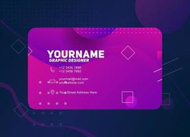 Modern Geometric Business Card Template With purple color vector