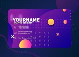 Modern Geometric Business Card Template With purple color vector