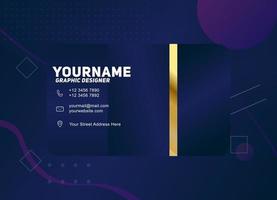 Luxury and modern. vector business card template. design dark blue and gold color