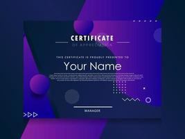 Certificate of Appreciation template.Trendy geometric design. vector