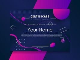 Certificate of Appreciation template.Trendy geometric design. vector