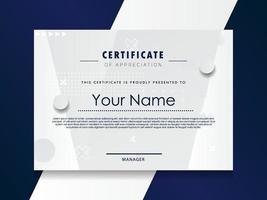 Certificate of Appreciation template.Trendy geometric design. vector