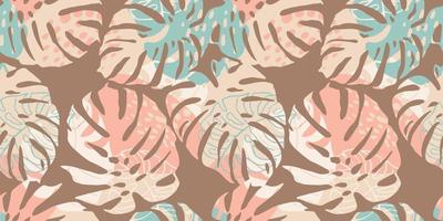 Tropical seamless pattern with abstract leaves. Modern design vector