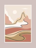 Contemporary art print with southern landscape vector