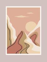 Contemporary art print with southern landscape vector