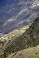 Agricultural terraces in Pisac, Peru photo