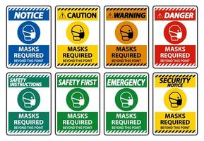 Masks Required Beyond This Point Sign Isolate On White Background,Vector Illustration EPS.10 vector