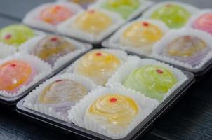 primer plano de mochi foto