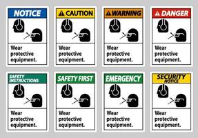 Wear Protective Equipment with goggles and glasses graphics vector