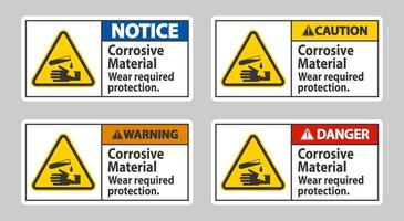 materiales corrosivos, use la protección requerida vector