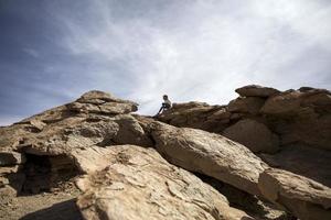 Rock formations of Dali desert in Bolivia photo