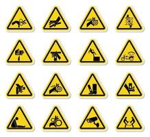 Warning Hazard Symbols labels Sign Isolate on White Background,Vector Illustration vector