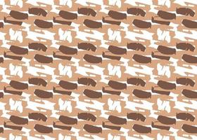 Hand drawn, brown, white color abstract shape seamless pattern vector