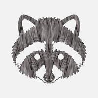 Raccoon Face Front View vector