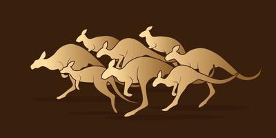 Group of Kangaroo Jumping vector