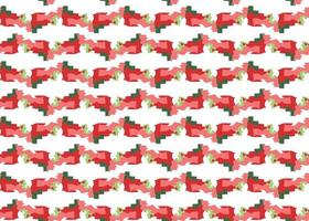 Hand drawn, red, green, white shapes seamless pattern vector