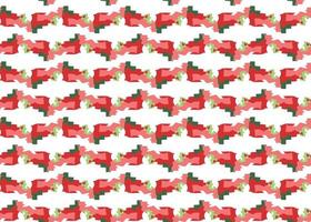 Hand drawn, red, green, white shapes seamless pattern vector