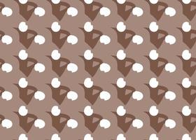 Hand drawn, brown, white abstract shapes seamless pattern vector