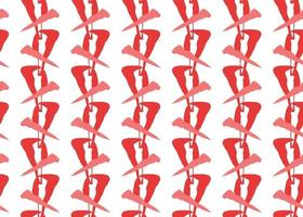 Hand drawn, red, white shapes seamless pattern vector