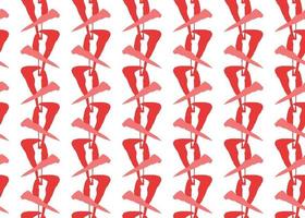 Hand drawn, red, white shapes seamless pattern vector